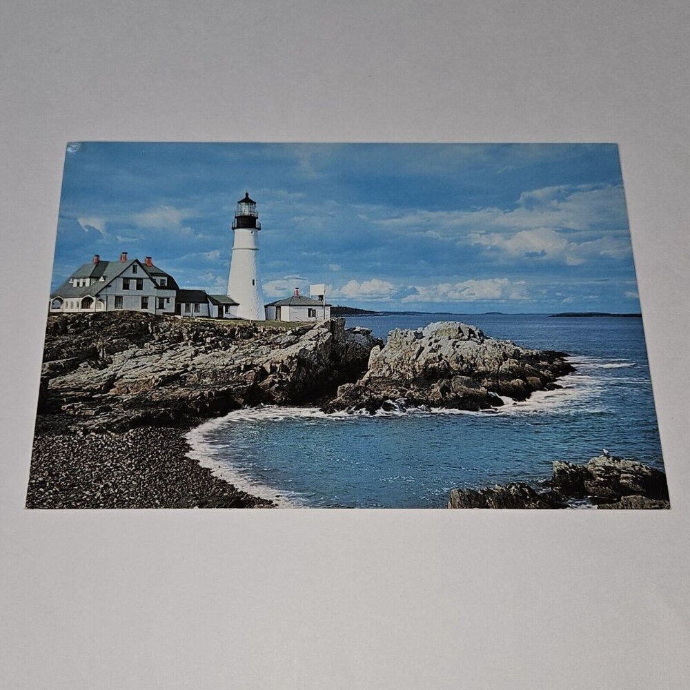 VTG Portland Head Light Giant Postcard UNUSED Souvenir Lighthouse Maine 6"x9"